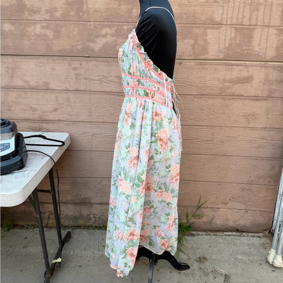 Lulus Dear to You Grey Floral Print Backless Lace-Up Midi Dress - Picture 6 of 10